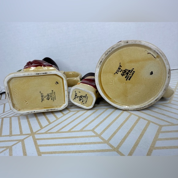 Vintage Toby Jugs Wood & Sons Mr. Philpot & Betsy w/ Jr Jug No.2 England Mugs - Picture 10 of 13